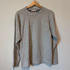 Jungmaven Gray Striped Long Sleeve Lightweight Sweatshirt Men's Size Small